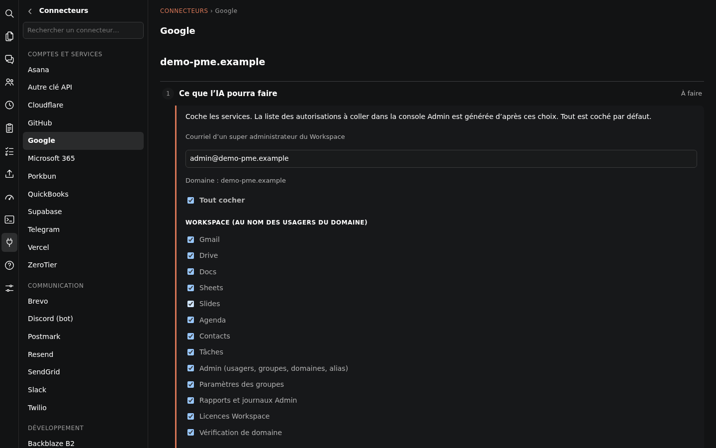 Assistant Google : les services cochés un à un