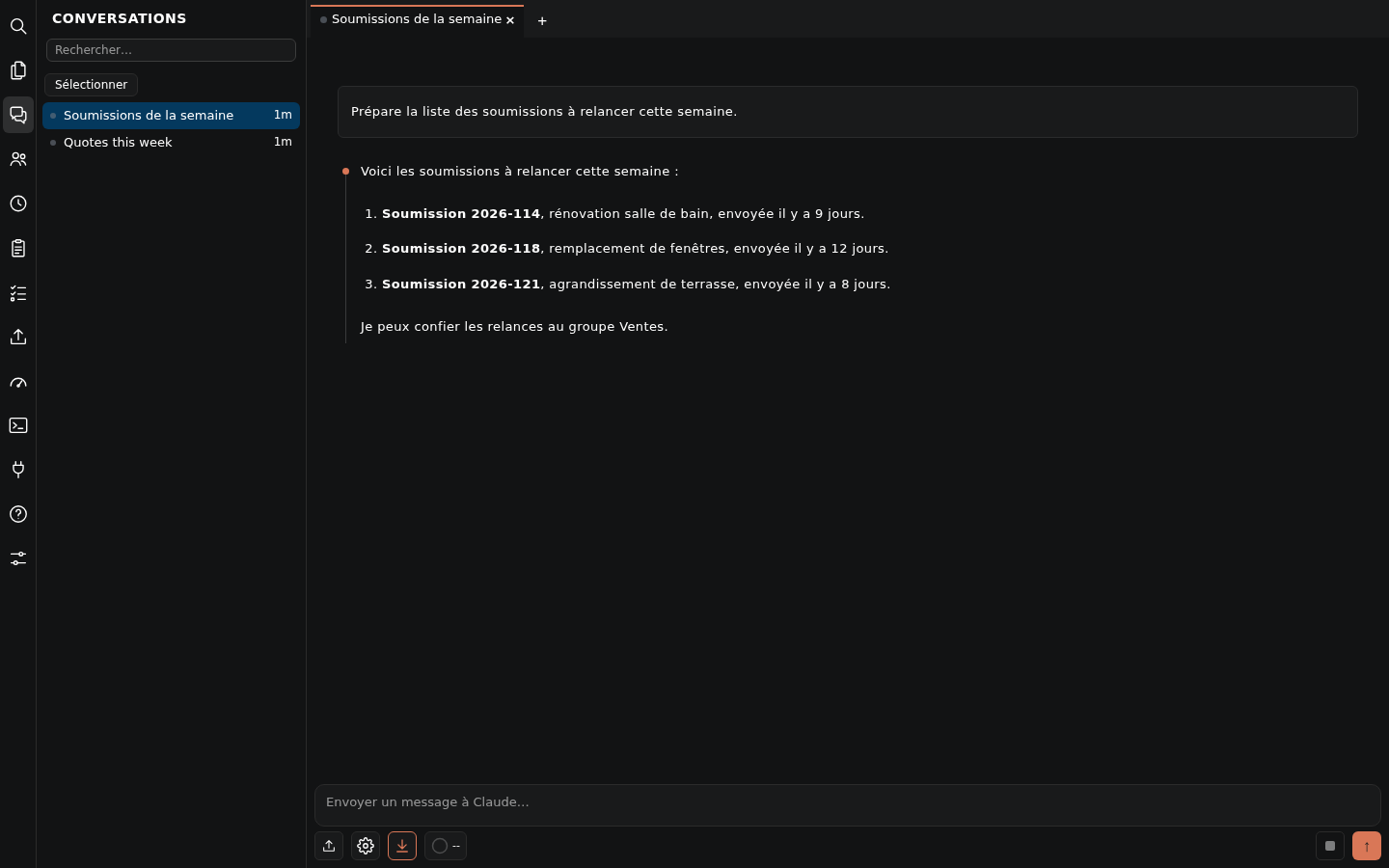 Une conversation dans IArsenal Web