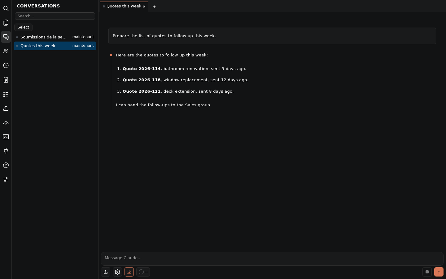 A conversation in IArsenal Web